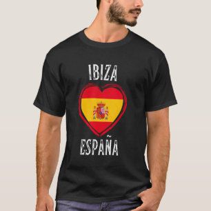 Spanien Flagge Herz Ibiza Stadt T-Shirt