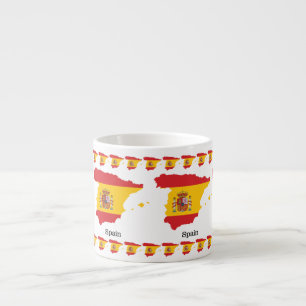 Spanien Flagge innerhalb der Karte Souvenir Design Espressotasse