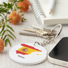 Spanien Flagge innerhalb der Karte Souvenir Design Schlüsselanhänger