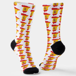 Spanien Flagge innerhalb der Karte Souvenir Design Socken
