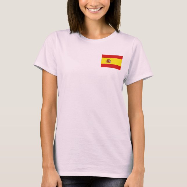 Spanien Flagge + Karte T - Shirt (Vorderseite)