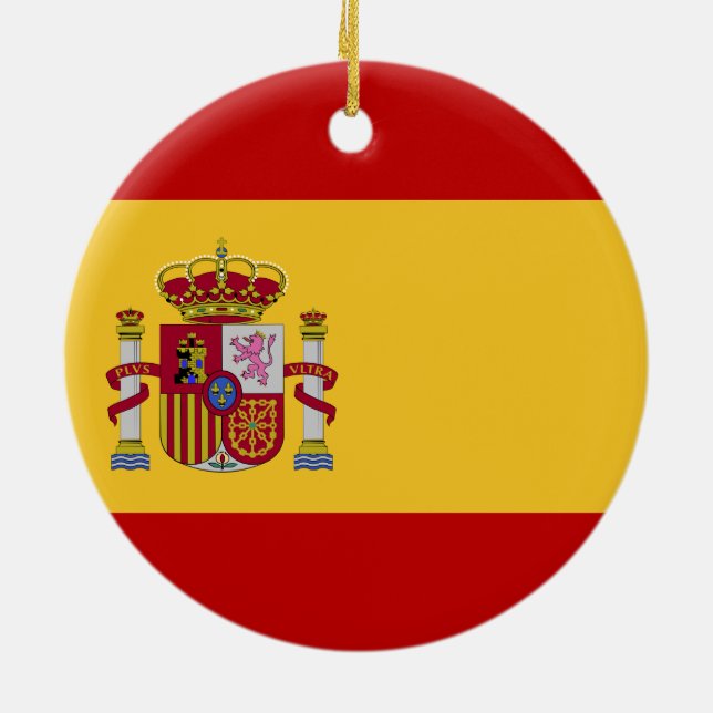 Spanien-Flagge Keramik Ornament (Hinten)
