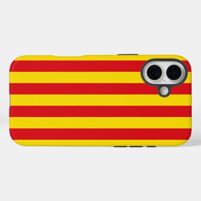Spanien: Flagge La Senyera Katalonien iPhone 16 Plus Hülle (Rückseite (Horizontal))