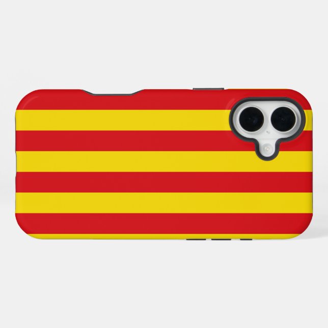 Spanien: Flagge La Senyera Katalonien iPhone 16 Plus Hülle (Rückseite (Horizontal))