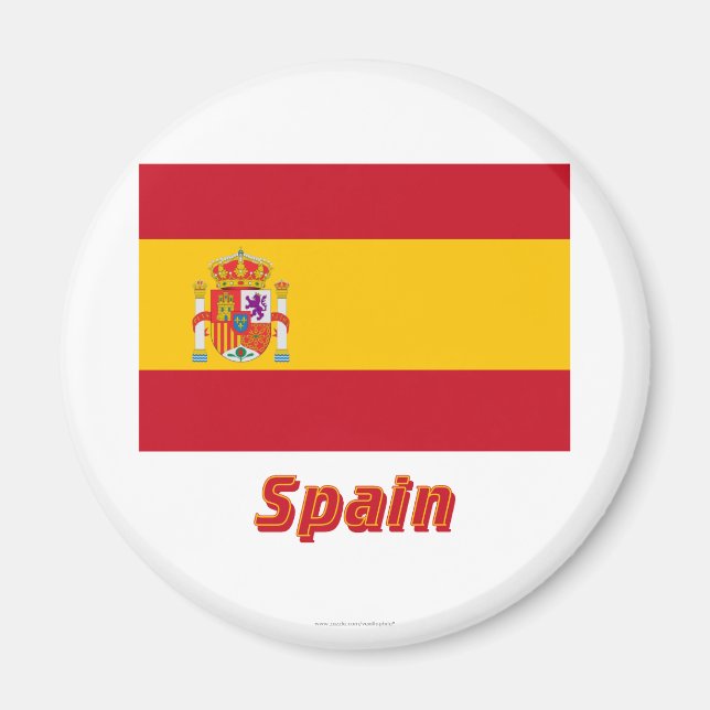 Spanien Flagge mit Name Magnet (Vorne)