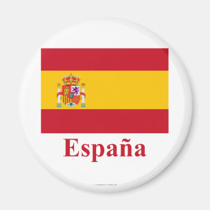 Spanien-Flagge mit Namen auf spanisch Magnet