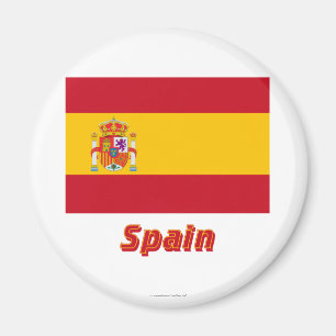 Spanien-Flagge mit Namen Magnet
