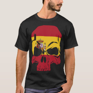 Spanien Flagge Totenkopf Barcelona Espana Kataloni T-Shirt