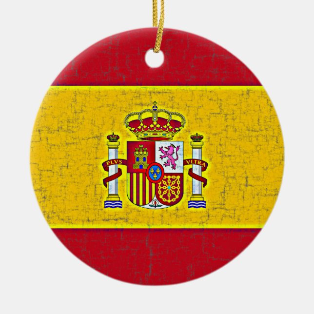 SPANIEN-FLAGGE Verzierung Keramik Ornament (Vorne)
