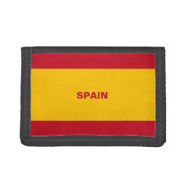 Spanien-Flaggen-dreifachgefaltete Nylongeldbörse Trifold Geldbörse