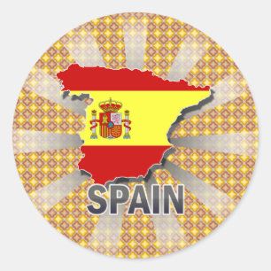 Spanien-Flaggen-Karte 2,0 Runder Aufkleber