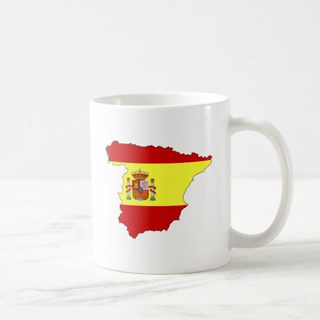 Spanien-Flaggen-Karte Größengleich Kaffeetasse (Rechts)