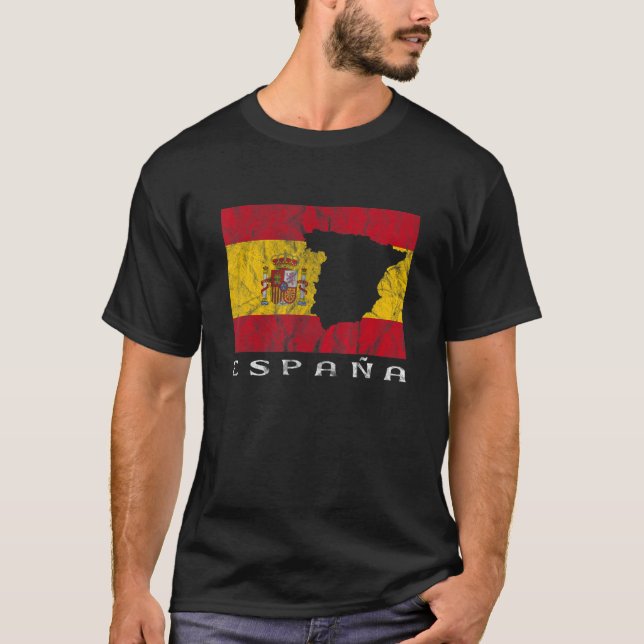 Spanien Flaggen Kontur Spanien Reisen Spanien Prid T-Shirt (Vorderseite)