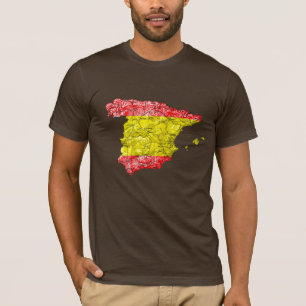 Spanien Flaggenfarben Karte T-Shirt