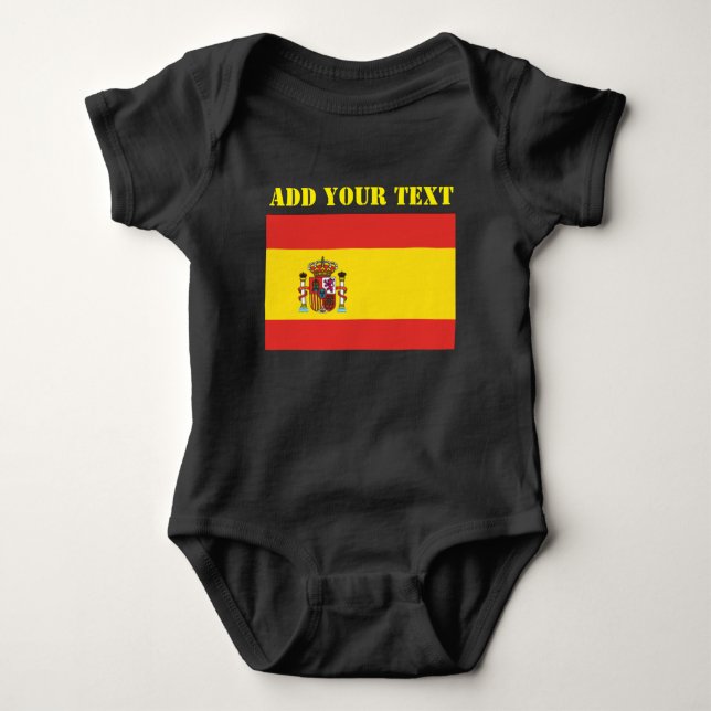 Spanien Flaggenfußballsport Spanisch Baby Strampler (Vorderseite)