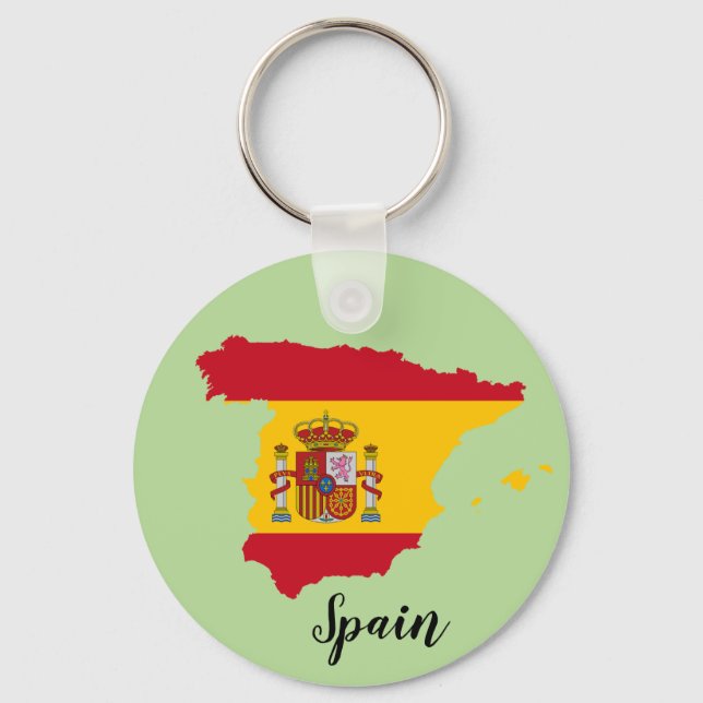 Spanien - Flaggenkarte Schlüsselanhänger (Vorderseite)
