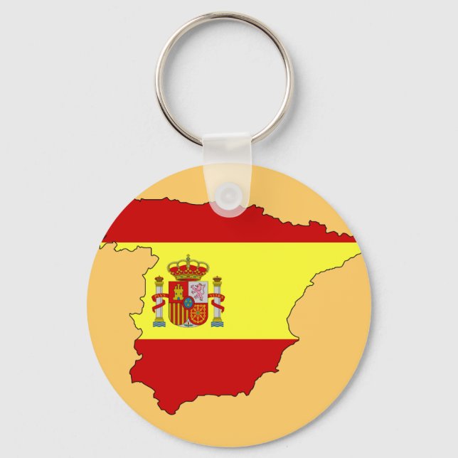 Spanien-Flaggenkarte Schlüsselanhänger (Vorderseite)