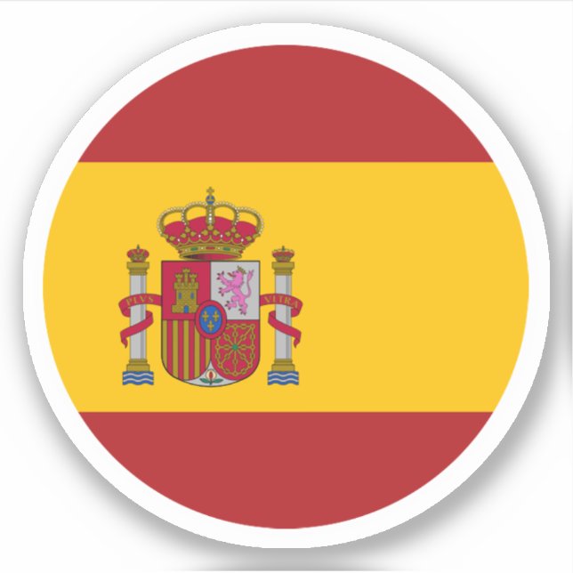 Spanien Flaggenrundkleber Aufkleber (Vorderseite)