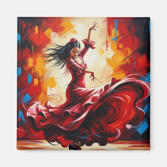 Spanien Flamenco Dancer Colorful Magnet (Vorne)