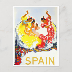 Spanien Flamenco Vintage Reise Postkarte