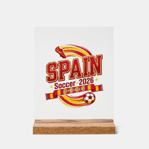 Spanien Fußball 2026 Fußball Fett Land Typografie  Acrylschild