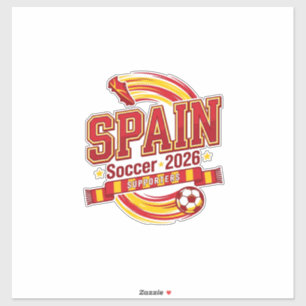 Spanien Fußball 2026 Fußball Fett Land Typografie Aufkleber