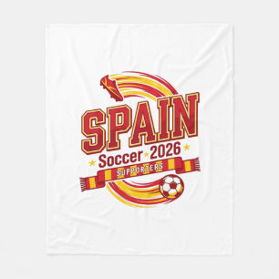 Spanien Fußball 2026 Fußball Fett Land Typografie  Fleecedecke