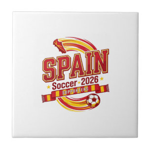 Spanien Fußball 2026 Fußball Fett Land Typografie  Fliese