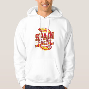 Spanien Fußball 2026 Fußball Fett Land Typografie Hoodie