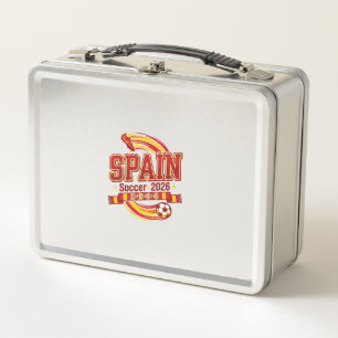 Spanien Fußball 2026 Fußball Fett Land Typografie  Metall Brotdose