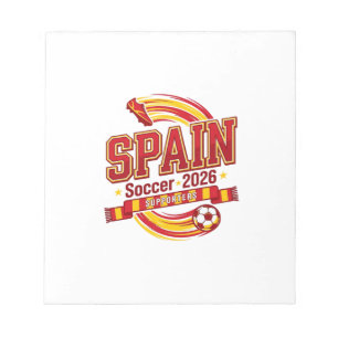Spanien Fußball 2026 Fußball Fett Land Typografie Notizblock