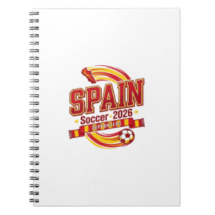 Spanien Fußball 2026 Fußball Fett Land Typografie Notizblock