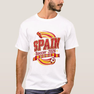 Spanien Fußball 2026 Fußball Fett Land Typografie T-Shirt