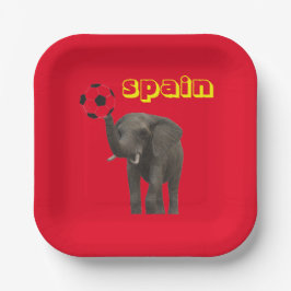 Spanien Fußball Elefant Rot Gelb Moderne Pappteller