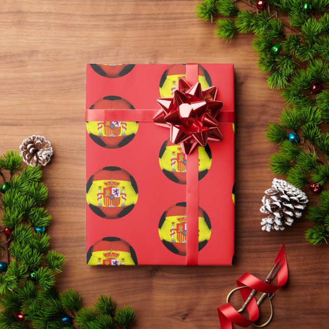 Spanien Fußball  Geschenkpapier (Feiertagsgeschenk)