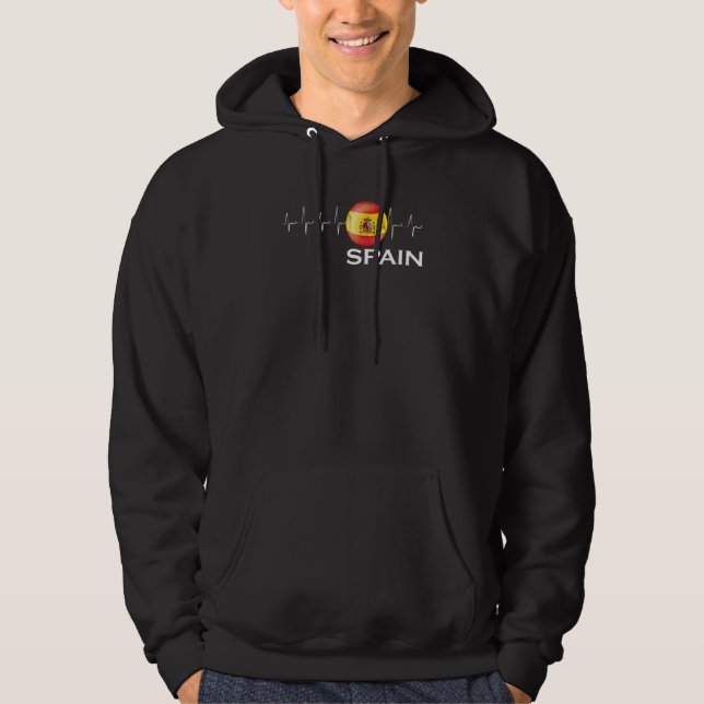 Spanien Fußball Herzschlag Spanien Fußball Fan Hoodie (Vorderseite)