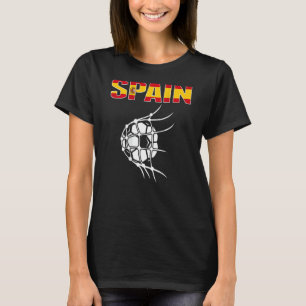 Spanien Fußball Im Netz Tor Unterstützen Spanische T-Shirt