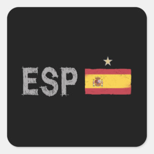 Spanien Fußball-Shirt Spanische Flagge Quadratischer Aufkleber