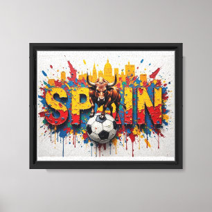 Spanien Fußball Stadtlandschaft Ölmalerei Stil Kun Leinwanddruck