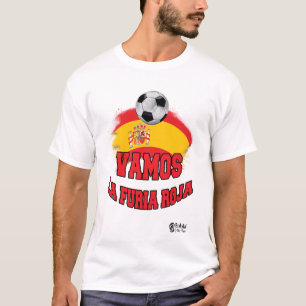 Spanien Fußball Vamos La Furia Roja 2 Weiß T-Shirt