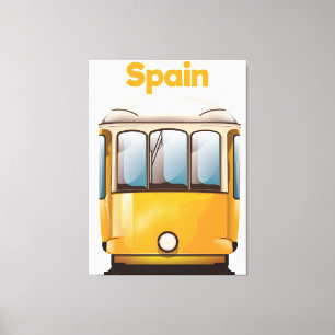 Spanien Gelbe Straßenbahnhaltestelle Leinwanddruck