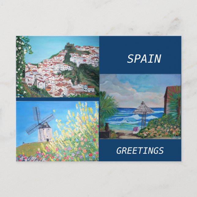 Spanien Grüße Postkarte (Vorderseite)