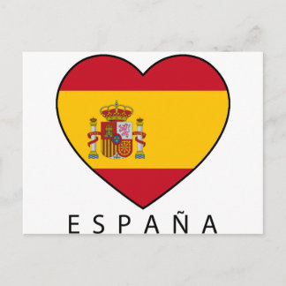 Spanien Herz mit schwarzer ESPANA Postkarte