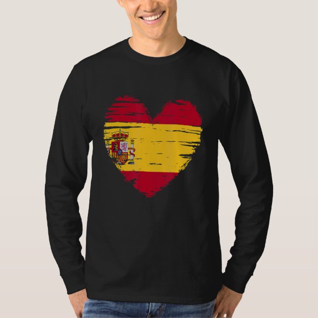 Spanien Herz Spanische Flagge Spanischer Preis T-Shirt (Vorderseite)