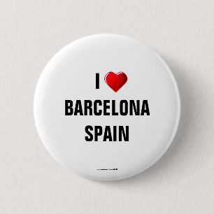 Spanien: "I LIEBE BARCELONA, SPANIEN" Schaltfläch Button