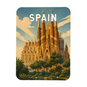 Spanien Illustration Reise Kunst Vintage Magnet