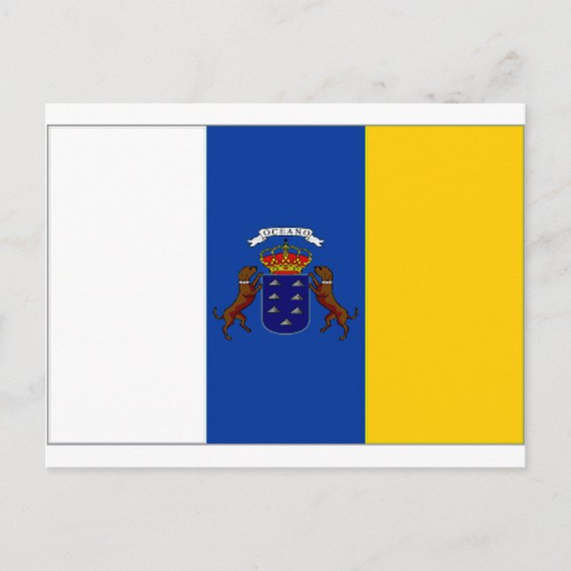 Spanien Kanarische Inseln Flagge Postkarte (Vorderseite)