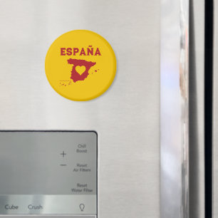 Spanien Karte España Yellow Red Magnet