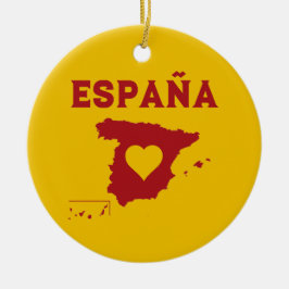 Spanien Karte Ornamente España Gelb Rot