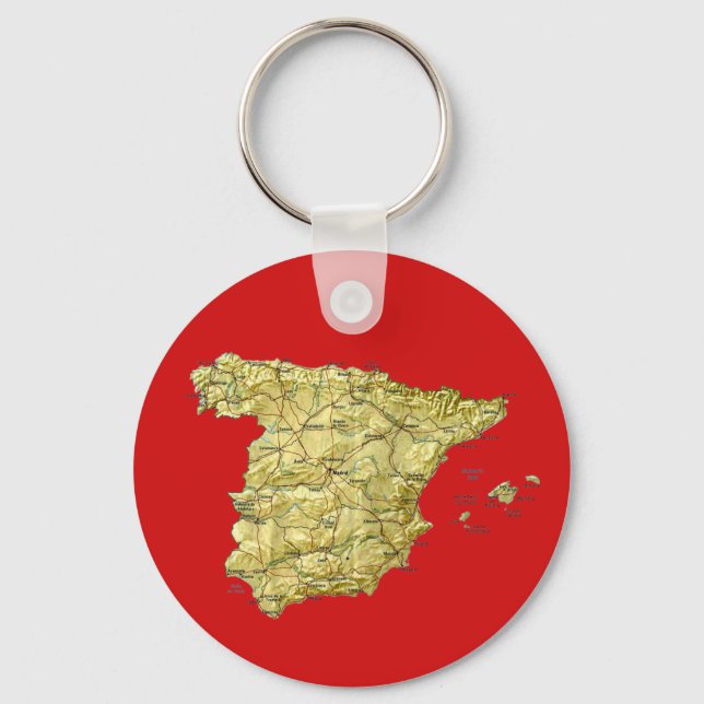 Spanien Karte Schlüsselanhänger (Vorderseite)